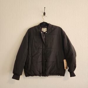 Cisono Women's Size Small Black Puffer‎ Bomber Style Jacket NWT